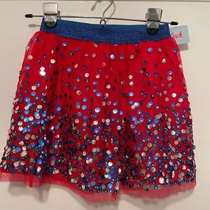 Red and blue sequined skirt NWT